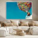 Carl Fredricksen, Up Movie Wall Art, Colorful Balloon House