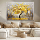 Golden Tree Canvas Print | Abstract Wall Art for Modern
