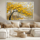Yellow Blossom Tree Canvas Wall Art - Floral Abstract Modern