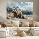 Bear and Baby Bear Wall Art Canvas Print