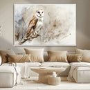 Barn Owl Wall Art | Watercolor Canvas Print | Perfect for