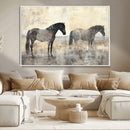 Vintage Horses Wall Art Canvas Print