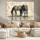 Chinese Style Abstract Black Horses Wall Art Canvas Print - by MyGreatCanvas | Canvas Wall Art Prints | Photo Prints & Wall Decor