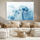 Blue Jellyfish Wall Art Canvas Print