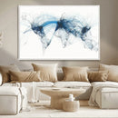 Flight Route Map Wall Art Canvas Print, Abstract Air Traffic