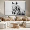 White Horse Wall Art | Ready to Hang and Framed | Winter
