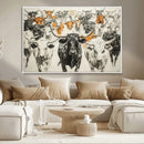 Texas Longhorn Wall Art Canvas Print – Herd Abstract Cow by MyGreatCanvas | Canvas Wall Art Prints | Photo Prints & Wall Decor