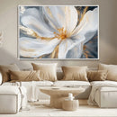 White and Gold Floral Canvas Wall Art - Framed and Ready to by MyGreatCanvas | Canvas Wall Art Prints | Photo Prints & Wall Decor