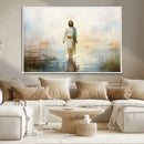 Framed Jesus Walking on Water Wall Art - 3-Panel Christian