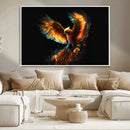 Fiery Phoenix Canvas Print | Ready to Hang Wall Art | Bold