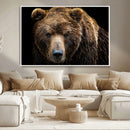 Grizzly Brown Bear Canvas Wall Art, Wildlife Animal Canvas