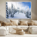 Winter Ski Lift Wall Art Print - Landscape Wall Art | Snowy