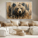 Majestic Grizzly 399 Bear Wall Art | 3-Panel Rustic Canvas
