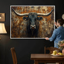 Longhorn Texas Cow Bull Wall Art | Rustic Farmhouse Canvas by MyGreatCanvas | Canvas Wall Art Prints | Photo Prints & Wall Decor