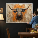 Abstract Cow Longhorn Bull Wall Art Canvas Print - Rustic by MyGreatCanvas | Canvas Wall Art Prints | Photo Prints & Wall Decor