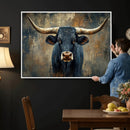 Texas Western Wall Art Canvas Print - Abstract Cow Longhorn by MyGreatCanvas | Canvas Wall Art Prints | Photo Prints & Wall Decor