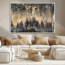 Golden Forest Abstract Wall Art | Dark Forest with Gold