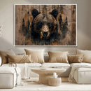 Rustic Grizzly 399 Wall Art | Triptych Canvas Print | Rustic
