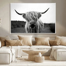 Highland Cow Wall Art | Black and White Farmhouse Decor | by MyGreatCanvas | Canvas Wall Art Prints | Photo Prints & Wall Decor