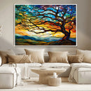 Vibrant Mosaic Tree of Life Wall Art | Stained Glass Style