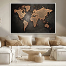 World Map Canvas Print – Framed Travel Map Wall Art for