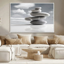 Still Life Black and White Zen Stones Wall Art Canvas,