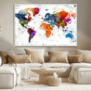 World Map Canvas Print – Framed Travel Map Wall Art for by MyGreatCanvas | Canvas Wall Art Prints | Photo Prints & Wall Decor
