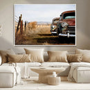 Old Rustic Classic Car Wall Art Canvas Print