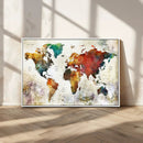 Watercolor World Map Canvas Print – Framed Wall Art for by MyGreatCanvas | Canvas Wall Art Prints | Photo Prints & Wall Decor