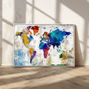 World Map Canvas Print – Framed Travel Map Wall Art for by MyGreatCanvas | Canvas Wall Art Prints | Photo Prints & Wall Decor