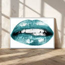 Blue Lips Wall Art Canvas Print