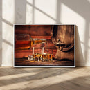 Whiskey and Cigar Canvas Wall Art | 3 Panel Bar Room Decor by MyGreatCanvas | Canvas Wall Art Prints | Photo Prints & Wall Decor
