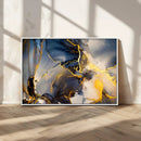 Large Abstract Wall Art Print -  Gold and Blue Abstract