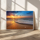 Sunset and Beach at Night Wall Art Canvas Print