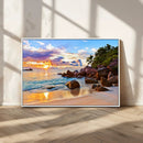 Tropical Island Beach Sunset Canvas Print