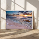 Sea Ocean Sunset Beach Wall Art Canvas Print