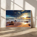 Golden Hour Beach Sunset Canvas Triptych, Ocean Waves and by MyGreatCanvas | Canvas Wall Art Prints | Photo Prints & Wall Decor