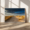 Ocean Beach Dark Clouds Wall Art Canvas Print