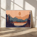 Modern Boho Sunset Canvas Print, Mountain Landscape Triptych