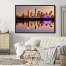 Colorful Dallas City Lights Night Skyline Wall Art Print