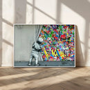 Banksy Colorful Street Graffiti Canvas Wall Art Print, by MyGreatCanvas | Canvas Wall Art Prints | Photo Prints & Wall Decor