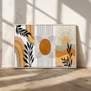 Modern Boho Sun and Leaf Abstract Art – 3-Panel Giclée