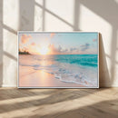 Beach Wall Art - Stunning Ocean Sunset Canvas Print with