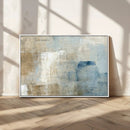 Abstract Blue and Beige Wall Art, Modern Minimalist Canvas
