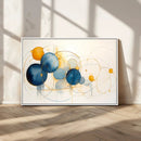 Geometric Blue Orange Abstract Wall Art Canvas, Geometric