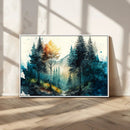 Watercolor Trees Forest Abstract Wall Art Canvas Print,