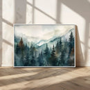 Serenity Forest Wall Art Canvas | Foggy Mountain Landscape