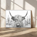 Rustic Charm | Cow Longhorn Black White Bighorn Wall Art