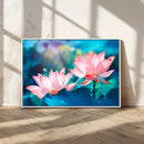 Pink Lotus Flower Canvas Wall Art | Vibrant Floral Wall