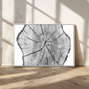 Rustic Tree Ring Wall Art Canvas Print – Framed and Ready to